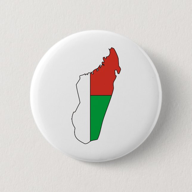Badge Rond 5 Cm Carte de drapeau du Madagascar normale (Devant)