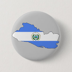 Badge Rond 5 Cm Carte de drapeau du Salvador