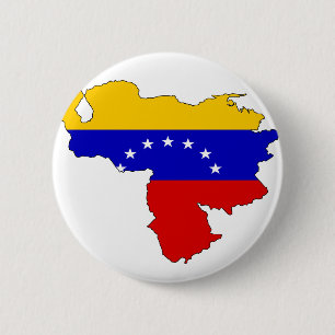 Badge Rond 5 Cm Carte de drapeau du Venezuela