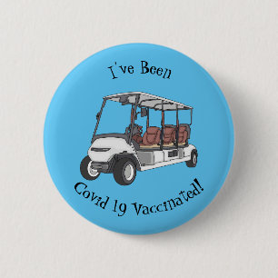 Badge Rond 5 Cm Carte de golf / dessin animé en voiturette de golf
