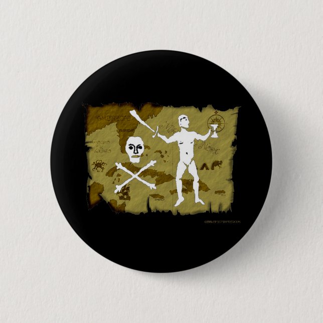 Badge Rond 5 Cm Carte de jolly roger # 5 (Devant)