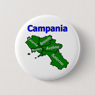 Badge Rond 5 Cm Carte de la Campanie avec provinces