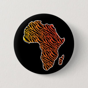 Badge Rond 5 Cm Carte de l'Afrique Fierté africaine Zèbre modèle