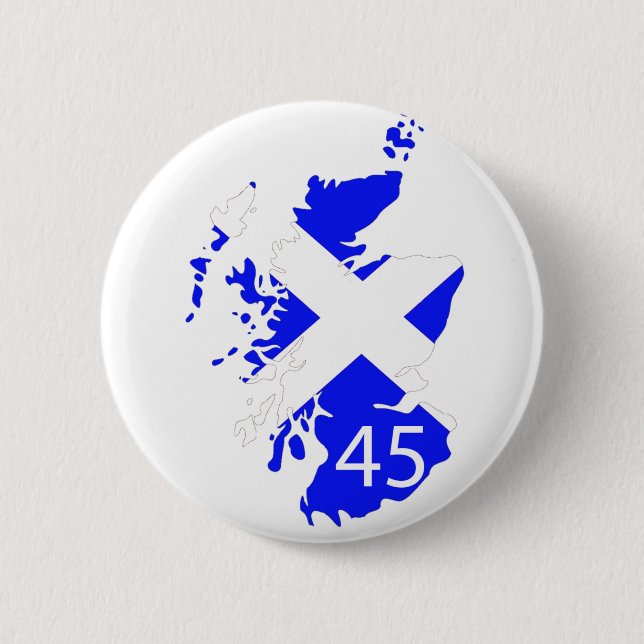 Badge Rond 5 Cm Carte de l'Ecosse Saltire (Devant)