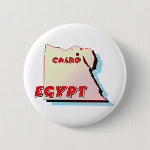 Badge Rond 5 Cm Carte de l'Egypte