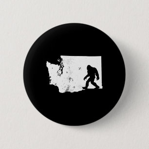 Badge Rond 5 Cm Carte de l'État de Bigfoot Washington Sasquatch Ho
