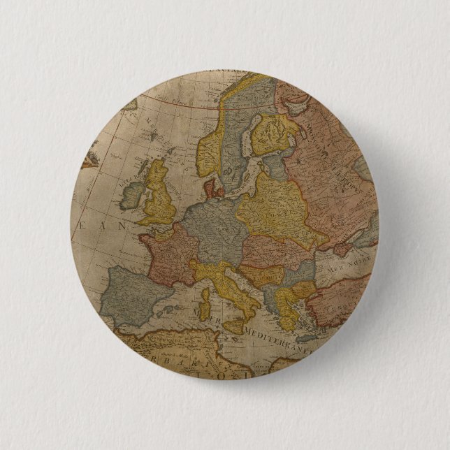 Badge Rond 5 Cm Carte de l'Europe | 1700 (Devant)