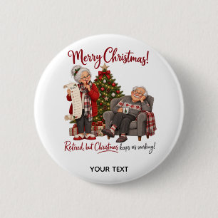 Badge Rond 5 Cm Carte de Noël personnalisée pour couple de retrait