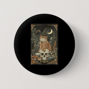 Badge Rond 5 Cm Carte de Tarot Chat Cute Cute Gothique Cottagecore