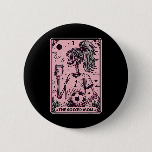 Badge Rond 5 Cm Carte de tarot de maman de football féminine, mama