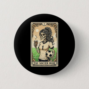 Badge Rond 5 Cm Carte de tarot de maman de football vintage Hallow