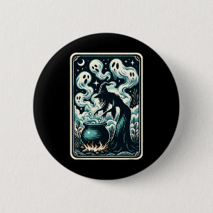 Badge Rond 5 Cm Carte de Tarot Gothique Supernaturelle Ghost Cauld