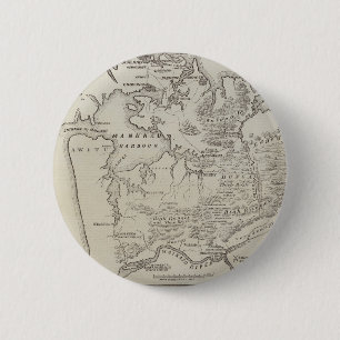 Badge Rond 5 Cm Carte de terre entre Auckland et rivière de