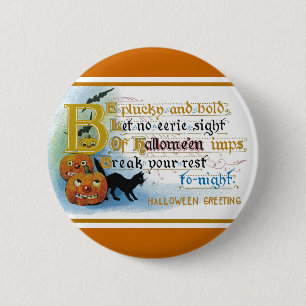 Badge Rond 5 Cm Carte de voeux Halloween vintage