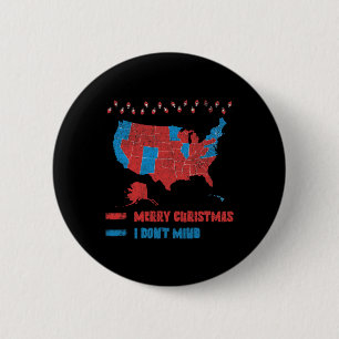 Badge Rond 5 Cm Carte des élections 2024 Joyeux Noël Rouges électe