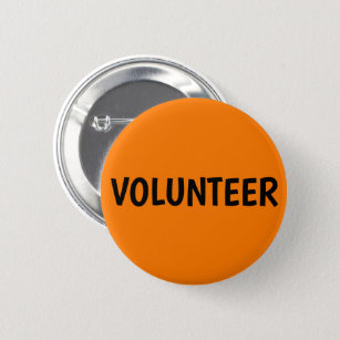 Badge Rond 5 Cm Carte d'identité volontaire noir et orange