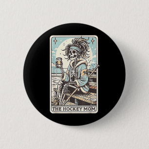 Badge Rond 5 Cm Carte drôle de squelette de mère de hockey