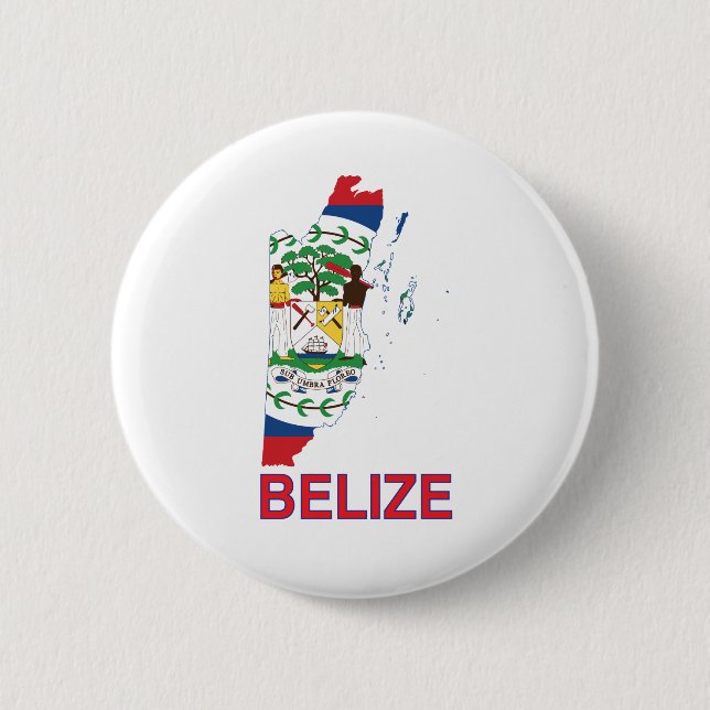 Badge Rond 5 Cm Carte du Belize (Devant)