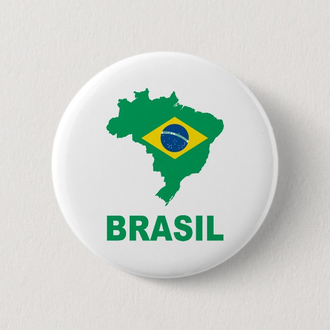 Badge Rond 5 Cm Carte du Brésil (Devant)