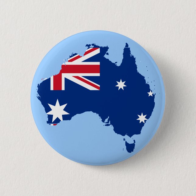 Badge Rond 5 Cm carte du drapeau australien (Devant)