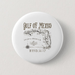 Badge Rond 5 Cm Carte Du Drapeau Du Golfe Des États-Unis D'Amériqu