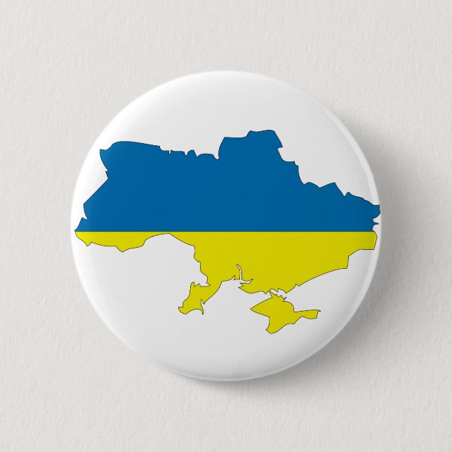 Badge Rond 5 Cm Carte du drapeau ukrainien (Devant)