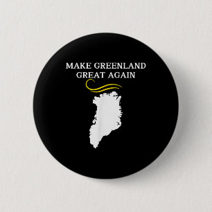Badge Rond 5 Cm Carte du Groenland avec les cheveux Trump faire Gr