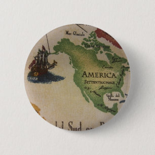 Badge Rond 5 Cm Carte du monde - Amérique