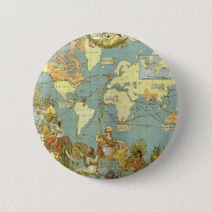 Badge Rond 5 Cm Carte du monde antique de l'Empire britannique, 18