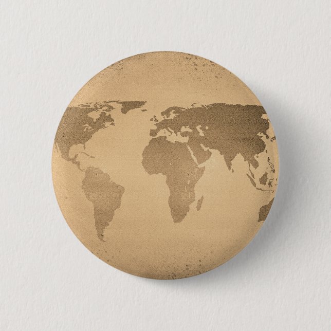 Badge Rond 5 Cm carte du monde vintage (Devant)