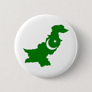 Badge Rond 5 Cm Carte du Pakistan
