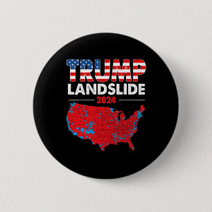 Badge Rond 5 Cm Carte électorale 2024 Trump Défilé Élections rouge