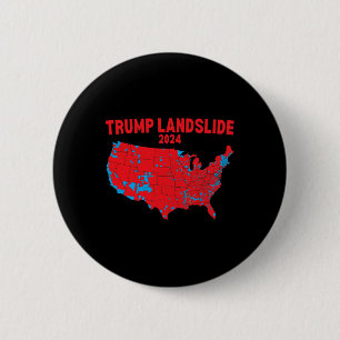 Badge Rond 5 Cm Carte électorale 2024 Trump Défilé Élections rouge