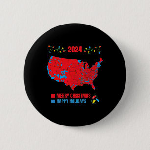 Badge Rond 5 Cm Carte électorale de 2024 Joyeux glissement de terr
