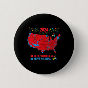 Badge Rond 5 Cm Carte électorale de 2024 Joyeux glissement de terr