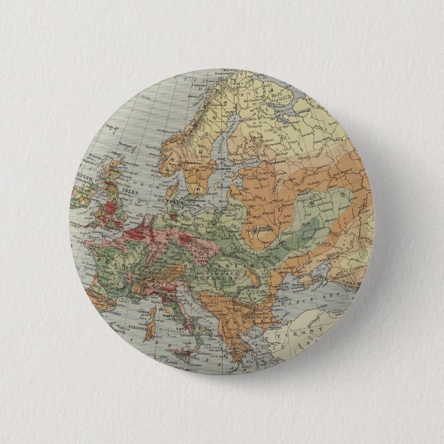 Badge Rond 5 Cm Carte européenne de la densité de population | (Devant)