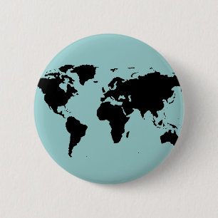 Badge Rond 5 Cm carte graphique noire du monde
