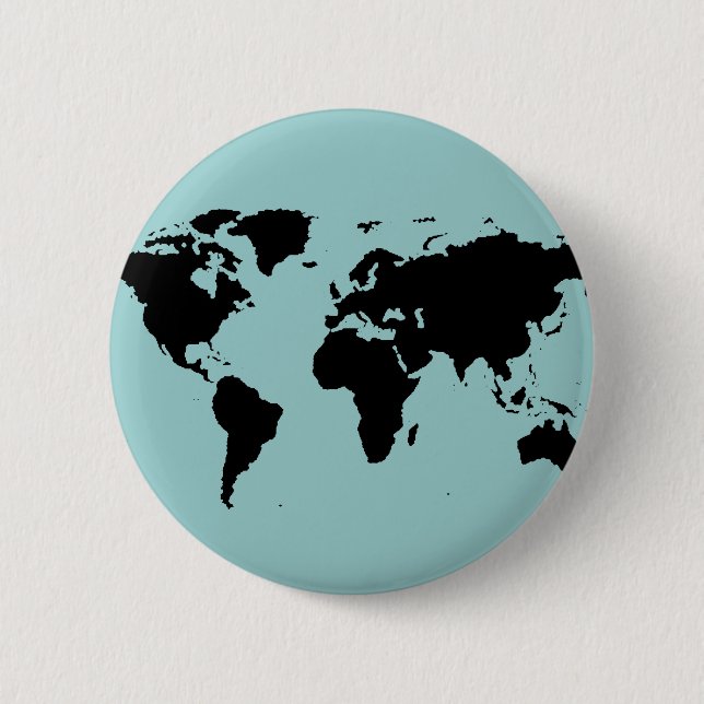 Badge Rond 5 Cm carte graphique noire du monde (Devant)