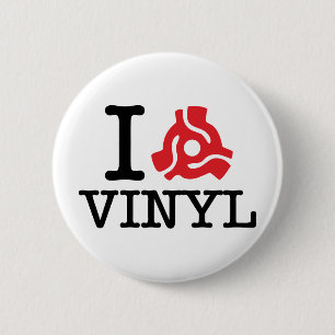 Badge Rond 5 Cm Carte I 45 Vinyl