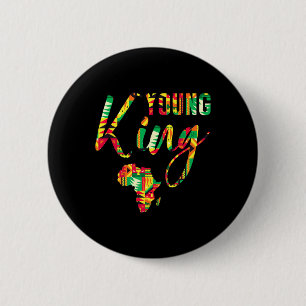 Badge Rond 5 Cm Carte Jeune Roi Africain Kente Boys Men Little