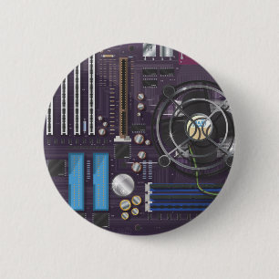Badge Rond 5 Cm Carte mère d'ordinateur