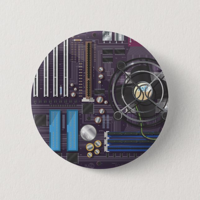 Badge Rond 5 Cm Carte mère d'ordinateur (Devant)