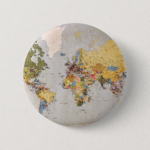 Badge Rond 5 Cm carte mondiale