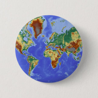 Badge Rond 5 Cm Carte mondiale géographique internationale