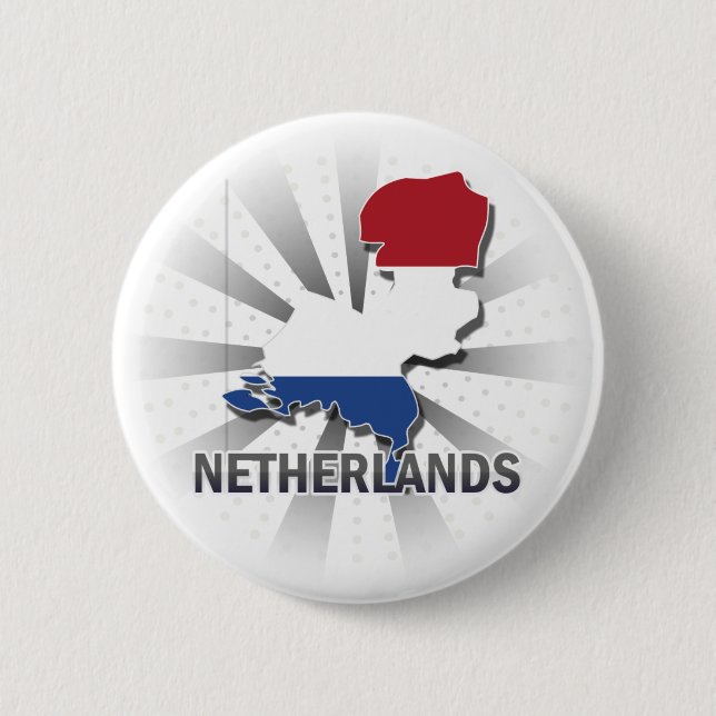 Badge Rond 5 Cm Carte néerlandaise 2,0 de drapeau (Devant)