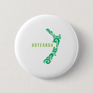 Badge Rond 5 Cm Carte Nouvelle-Zélande Aotearoa Nouvelle-Zélande