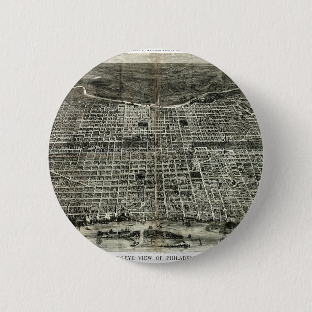 Badge Rond 5 Cm carte philadelphie (Devant)