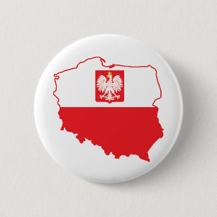 Badge Rond 5 Cm Carte Pologne En Polonais