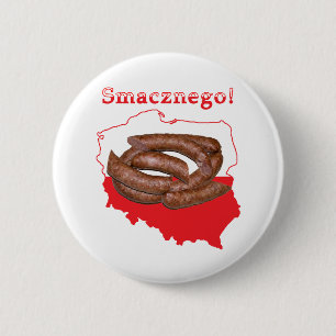 Badge Rond 5 Cm Carte polonaise de Kielbasa Smacznego