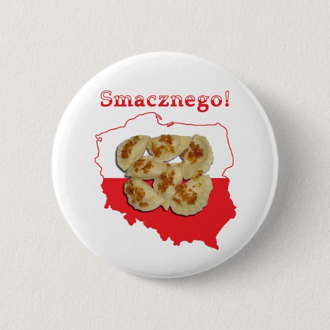 Badge Rond 5 Cm Carte polonaise de Pierogi Smacznego (Devant)